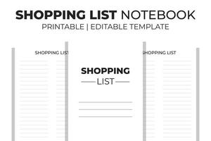 caderno de lista de compras vetor