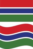 bandeira da Gâmbia. bandeira da Gâmbia em fundo branco. estilo plano. vetor
