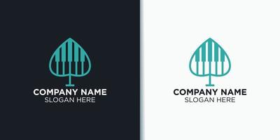 vetor de logotipo de piano simples, inspiração de logotipo de música