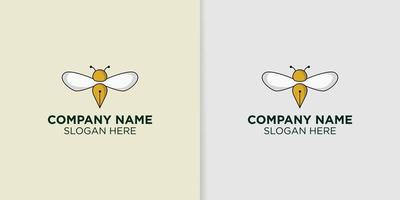 vetor de logotipo de abelha e caneta, inspiração de logotipo de animal
