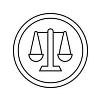 ilustração em vetor preto de ícone de linha de sinal de tribunal