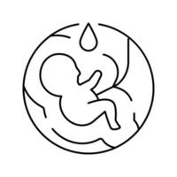 ilustração vetorial do ícone da linha de transmissão do hiv da gravidez vetor
