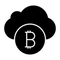 ícone de design moderno de bitcoin na nuvem vetor