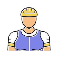 ilustração em vetor ícone de cor de ciclista masculino