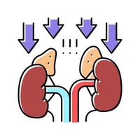 ilustração em vetor ícone de cor endocrinologia insuficiência adrenal