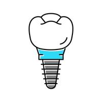 ilustração em vetor ícone de cor de dente de implante