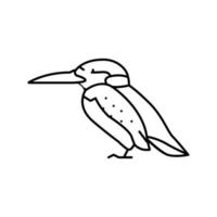 ilustração em vetor ícone de linha exótica de pássaro martim-pescador