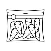 pacote de ilustração vetorial de ícone de linha de cenoura vetor