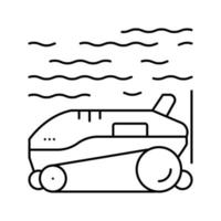 ilustração em vetor ícone de linha de piscina robô limpador