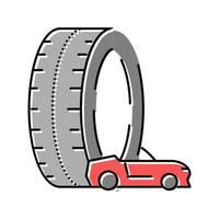 ilustração vetorial de ícone de cor de pneus de alto desempenho vetor