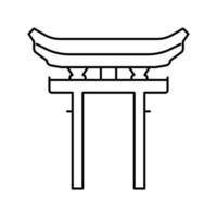 ilustração vetorial de ícone de linha de religião xintoísta vetor