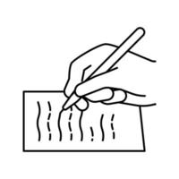 escrevendo ilustração vetorial de ícone de linha de carta vetor