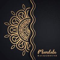 design de mandala decorativo de luxo para casamento e fundo islâmico na cor ouro vetor