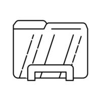 ilustração em vetor ícone de linha de pasta de computador