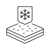 ilustração em vetor ícone de linha de propriedades de tecidos de inverno