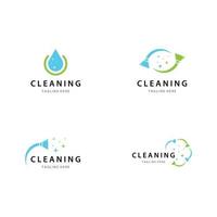 conjunto de ícones de logotipo de limpeza vetor