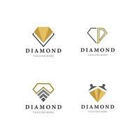 conjunto de ícones de logotipo de diamante vetor