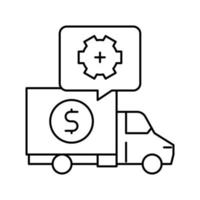 custo da ilustração vetorial de ícone de linha de serviços de logística vetor
