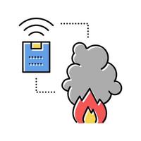 sistema de alarme de incêndio de ilustração vetorial de ícone de cor para casa inteligente vetor