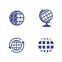 conjunto de ícones do logotipo global vetor