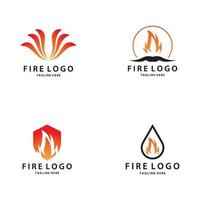conjunto de ícones do logotipo da chama vetor