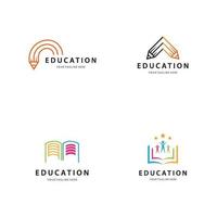 conjunto de ícones do logotipo educacional vetor