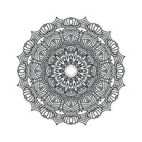 vetor de mandala de flor preto e branco