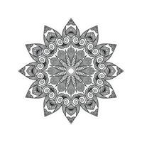 desenhos de mandala de flores em preto e branco. nova ilustração vetorial de arte mandala vetor