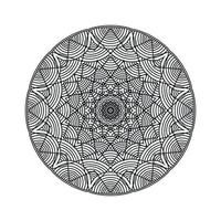 vetor de mandala de flor preto e branco