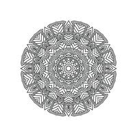 desenhos de mandala de flores em preto e branco. nova ilustração vetorial de arte mandala vetor