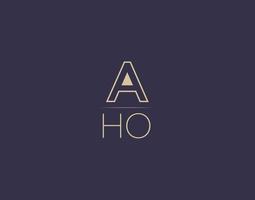 aho letter logo design imagens vetoriais minimalistas modernas vetor