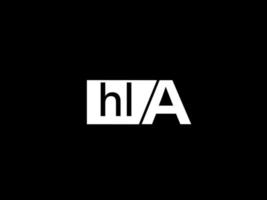logotipo hla e arte vetorial de design gráfico, ícones isolados em fundo preto vetor