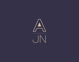ajn letter logo design imagens vetoriais minimalistas modernas vetor