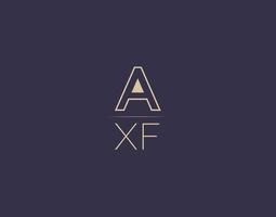 design de logotipo de carta axf imagens vetoriais minimalistas modernas vetor