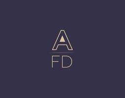 design de logotipo de carta afd imagens vetoriais minimalistas modernas vetor