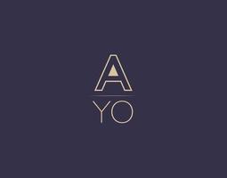 ayo letter logo design imagens vetoriais minimalistas modernas vetor