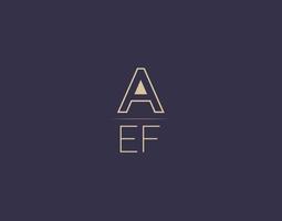 design de logotipo de carta aef imagens vetoriais minimalistas modernas vetor