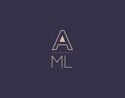 design de logotipo de carta aml imagens vetoriais minimalistas modernas vetor