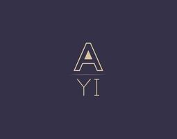 design de logotipo de carta ayi imagens vetoriais minimalistas modernas vetor