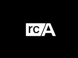 logotipo rca e arte vetorial de design gráfico, ícones isolados em fundo preto vetor