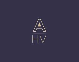 design de logotipo de carta ahv imagens vetoriais minimalistas modernas vetor