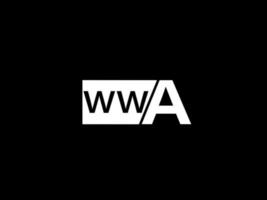 logotipo wwa e arte vetorial de design gráfico, ícones isolados em fundo preto vetor