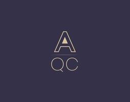 design de logotipo de carta aqc imagens vetoriais minimalistas modernas vetor