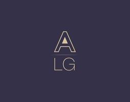 alg letter logo design moderno imagens vetoriais minimalistas vetor