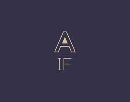 design de logotipo de carta aif imagens vetoriais minimalistas modernas vetor