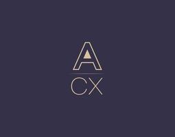 design de logotipo de carta acx imagens vetoriais minimalistas modernas vetor