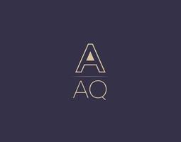 design de logotipo de letra aaq imagens vetoriais minimalistas modernas vetor