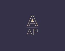 design de logotipo de carta aap imagens vetoriais minimalistas modernas vetor