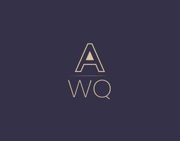 design de logotipo de letra awq imagens vetoriais minimalistas modernas vetor