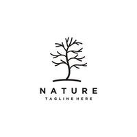 design de logotipo de silhueta minimalista de árvore isolado em uma inspiração de fundo branco vetor
